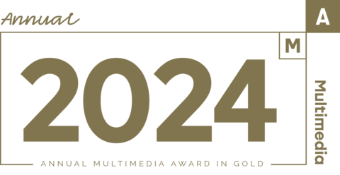 Zu sehen ist das Annual Multimedia Award Signet in Gold für 2024.