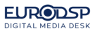 Das Bild zeigt das Logo von EuroDSP mit dem Claim Digital Media Desk.