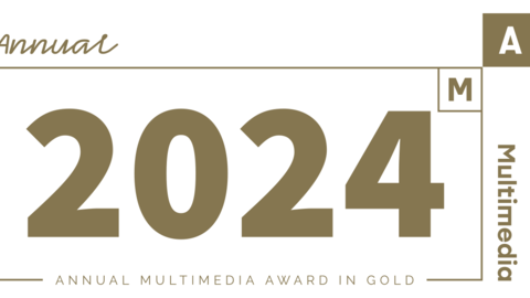 Zu sehen ist das Signet des Annual Multimedia Award in Gold aus dem Jahr 2024. 